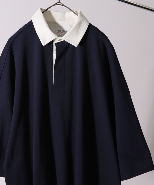 FREAK'S STORE（フリークスストア）の「WEB限定 U.S. POLO ASSN.×FREAK'S STORE/ユーエスポロアッスン 別注 ビッグシルエット SSラガーシャツ/オーバーサイズ（Tシャツ/カットソー・メンズ・ブラック/ベージュ/ネイビー/サックスブルー/ピンク/グリーン/ラベンダー・SMALL/MEDIUM/LARGE）」の4枚目の写真