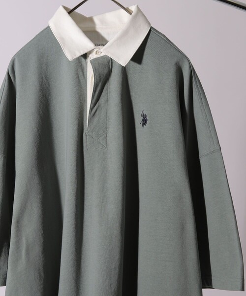 FREAK'S STORE（フリークスストア）の「WEB限定 U.S. POLO ASSN.×FREAK'S STORE/ユーエスポロアッスン 別注 ビッグシルエット SSラガーシャツ/オーバーサイズ（Tシャツ/カットソー・メンズ・ブラック/ベージュ/ネイビー/サックスブルー/ピンク/グリーン/ラベンダー・SMALL/MEDIUM/LARGE）」の5枚目の写真