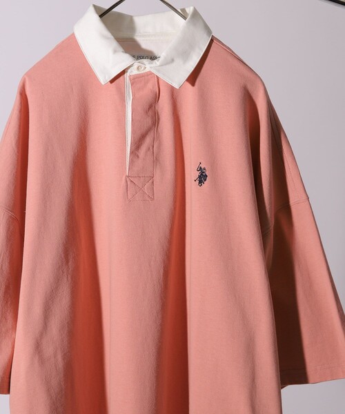 FREAK'S STORE（フリークスストア）の「WEB限定 U.S. POLO ASSN.×FREAK'S STORE/ユーエスポロアッスン 別注 ビッグシルエット SSラガーシャツ/オーバーサイズ（Tシャツ/カットソー・メンズ・ブラック/ベージュ/ネイビー/サックスブルー/ピンク/グリーン/ラベンダー・SMALL/MEDIUM/LARGE）」の7枚目の写真