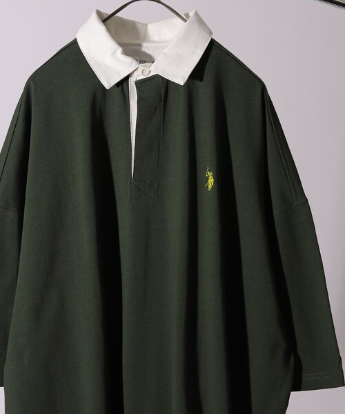 FREAK'S STORE（フリークスストア）の「WEB限定 U.S. POLO ASSN.×FREAK'S STORE/ユーエスポロアッスン 別注 ビッグシルエット SSラガーシャツ/オーバーサイズ（Tシャツ/カットソー・メンズ・ブラック/ベージュ/ネイビー/サックスブルー/ピンク/グリーン/ラベンダー・SMALL/MEDIUM/LARGE）」の3枚目の写真