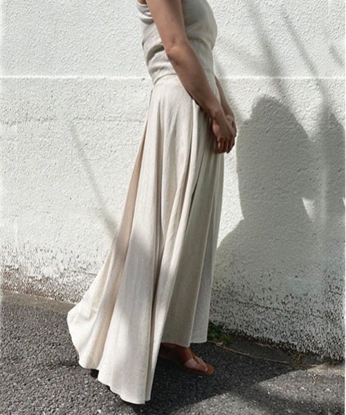 CREDONA（クレドナ）の「バッククロスリネンOP（ワンピース・レディース・カーキ/ホワイト系その他・FREE）」の13枚目の写真