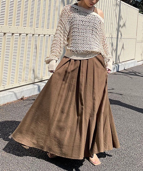 CREDONA（クレドナ）の「バッククロスリネンOP（ワンピース・レディース・カーキ/ホワイト系その他・FREE）」の18枚目の写真