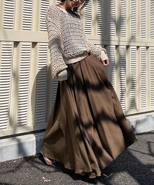 CREDONA（クレドナ）の「バッククロスリネンOP（ワンピース・レディース・カーキ/ホワイト系その他・FREE）」の19枚目の写真