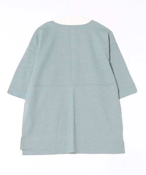 STYLEBLOCK(スタイルブロック)の「麻混キーネックプルオーバーシャツ(シャツ/ブラウス・メンズ・ブラック/サンドベージュ/ブラウン系その他/ブルー系その他・M/L)」の6枚目の写真