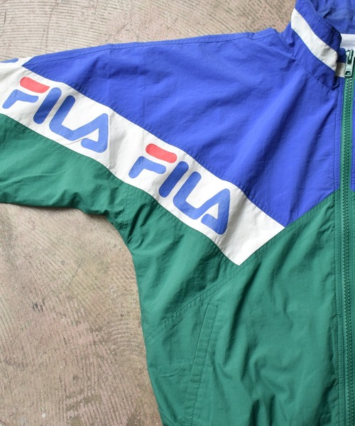 FILA(フィラ)の「【ヴィンテージ古着】90's FILA/フィラ フルジップ ナイロンジャケット(ナイロンジャケット・メンズ・グリーン・MEDIUM)」の3枚目の写真