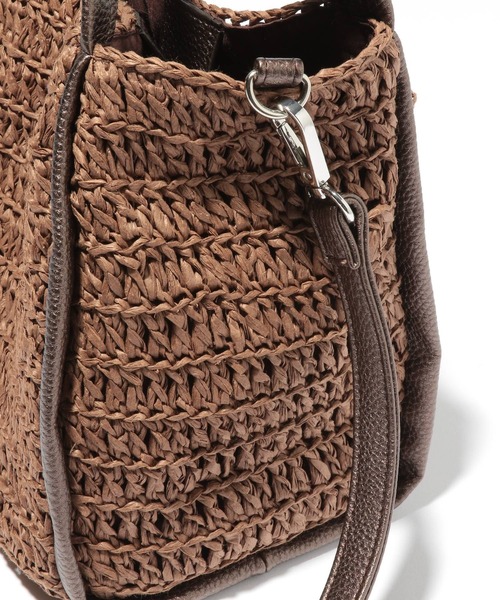 LEPSIM（レプシィム）の「ペーパーソフトミニＢＡＧ　948702（かごバッグ・レディース・ダークブラウン/ベージュ/オフホワイト/イエロー/グレー・ONE SIZE）」の15枚目の写真