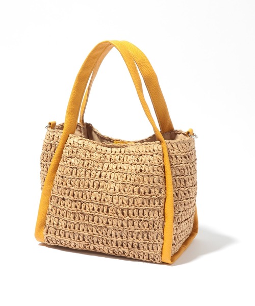 LEPSIM（レプシィム）の「ペーパーソフトミニＢＡＧ　948702（かごバッグ・レディース・ダークブラウン/ベージュ/オフホワイト/イエロー/グレー・ONE SIZE）」の12枚目の写真