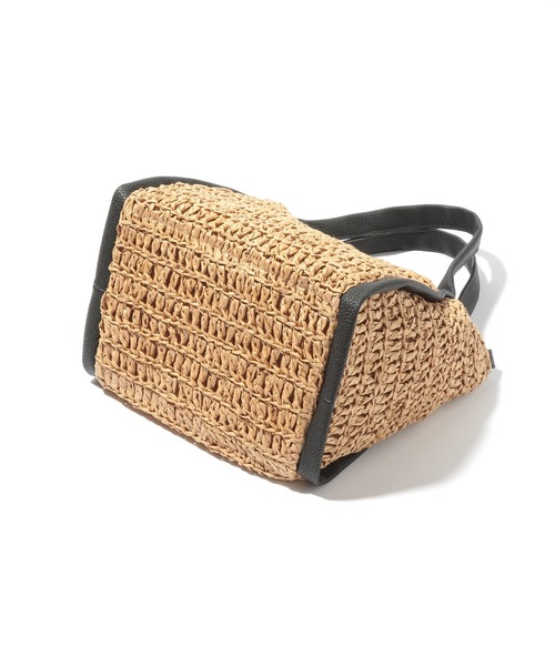 LEPSIM（レプシィム）の「ペーパーソフトミニＢＡＧ　948702（かごバッグ・レディース・ダークブラウン/ベージュ/オフホワイト/イエロー/グレー・ONE SIZE）」の7枚目の写真