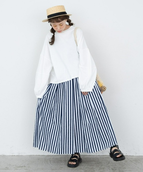 MERLOT（メルロー）の「パターンバリエーションフレアスカート（スカート・レディース・ネイビー/ホワイト/ブラック/ドット・FREE）」の3枚目の写真