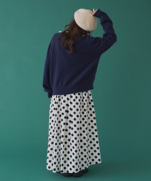 MERLOT（メルロー）の「パターンバリエーションフレアスカート（スカート・レディース・ネイビー/ホワイト/ブラック/ドット・FREE）」の17枚目の写真