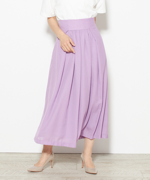 Tiara（ティアラ）の「ギャザーフレアスカート（スカート・レディース・イエロー/ピンク・M/S）」の13枚目の写真