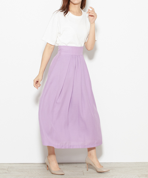 Tiara（ティアラ）の「ギャザーフレアスカート（スカート・レディース・イエロー/ピンク・M/S）」の6枚目の写真