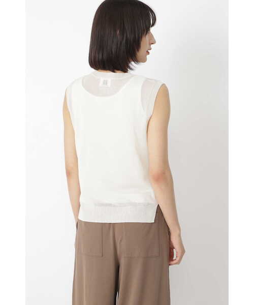 human woman(ヒューマンウーマン)の「◆≪arrive 5e≫ハイゲージコイルニットノースリーブ(ニット/セーター・レディース・ブラック/ホワイト系その他・MEDIUM)」の17枚目の写真