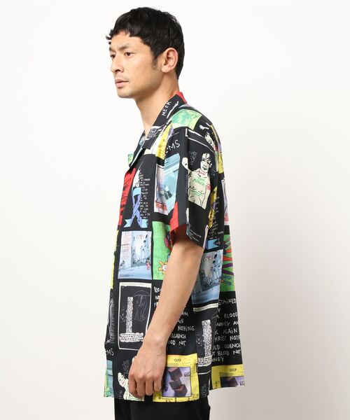 Mark Gonzales（マーク・ゴンザレス）の「【 Mark Gonzales / マークゴンザレス 】 OPEN COLLAR SHIRTS / 総柄 シャツ（シャツ/ブラウス・メンズ・ホワイト/ブラック・M/L/XL）」の9枚目の写真