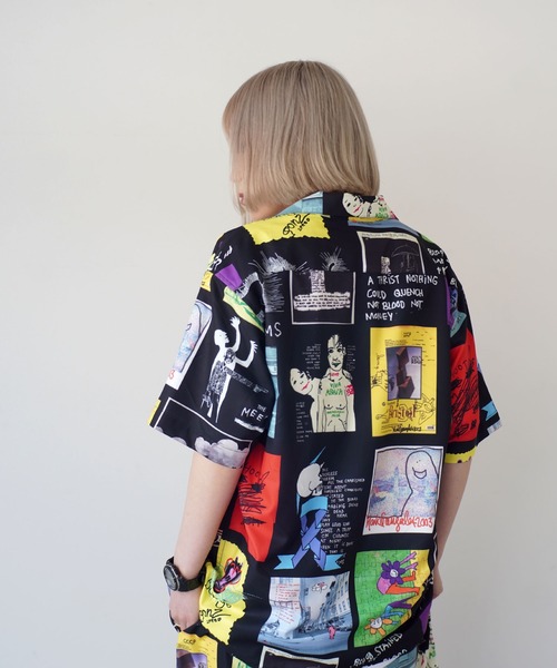 Mark Gonzales（マーク・ゴンザレス）の「【 Mark Gonzales / マークゴンザレス 】 OPEN COLLAR SHIRTS / 総柄 シャツ（シャツ/ブラウス・メンズ・ホワイト/ブラック・M/L/XL）」の6枚目の写真