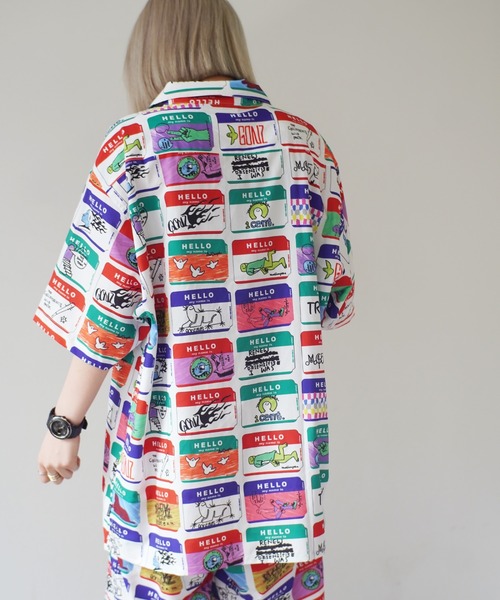 Mark Gonzales（マーク・ゴンザレス）の「【 Mark Gonzales / マークゴンザレス 】 OPEN COLLAR SHIRTS / 総柄 シャツ（シャツ/ブラウス・メンズ・ホワイト/ブラック・M/L/XL）」の11枚目の写真