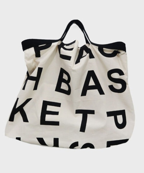 SFW（エスエフダブリュー）の「英文字柄 トート＆ショルダーバッグ（トートバッグ・レディース・ベージュ/ネイビー/カーキ・FREE）」の2枚目の写真