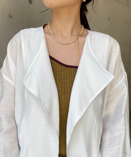 CAPRICIEUX LE'MAGE（カプリシューレマージュ）の「ワッシャーシアーブルゾン（ブルゾン・レディース・ベージュ/ホワイト/カーキ・FREE）」の10枚目の写真