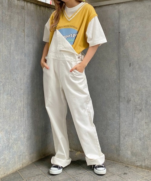 WEGO（ウィゴー）の「WEGO/pizzapotpieレイヤードＴシャツ（Tシャツ/カットソー・レディース・サックスブルー/イエロー・FREE）」の8枚目の写真