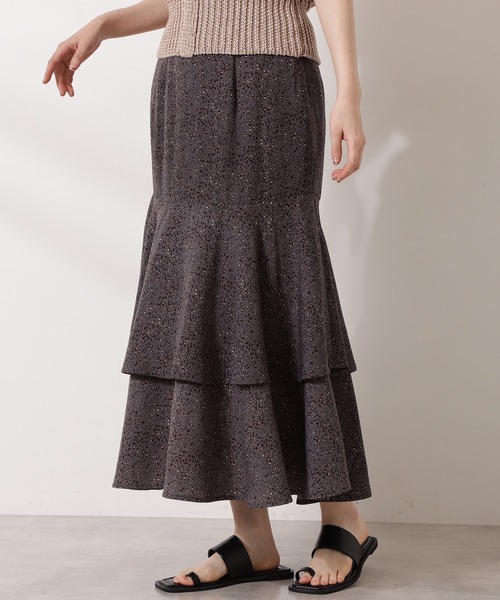 N.（N. Natural Beauty Basic）（エヌエヌナチュラルビューティーベーシック）の「ティアードスカート（スカート・レディース・グレー系その他/ホワイト系その他・MEDIUM）」の14枚目の写真