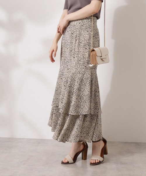 N.（N. Natural Beauty Basic）（エヌエヌナチュラルビューティーベーシック）の「ティアードスカート（スカート・レディース・グレー系その他/ホワイト系その他・MEDIUM）」の9枚目の写真