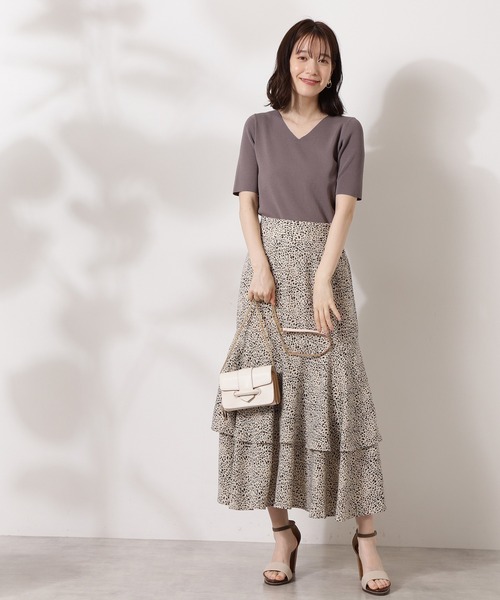 N.（N. Natural Beauty Basic）（エヌエヌナチュラルビューティーベーシック）の「ティアードスカート（スカート・レディース・グレー系その他/ホワイト系その他・MEDIUM）」の10枚目の写真