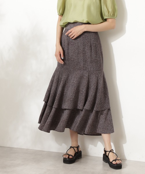 N.（N. Natural Beauty Basic）（エヌエヌナチュラルビューティーベーシック）の「ティアードスカート（スカート・レディース・グレー系その他/ホワイト系その他・MEDIUM）」の7枚目の写真