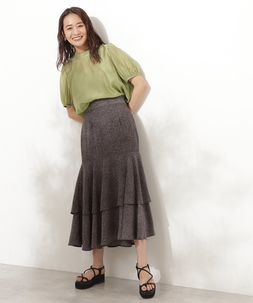 N.（N. Natural Beauty Basic）（エヌエヌナチュラルビューティーベーシック）の「ティアードスカート（スカート・レディース・グレー系その他/ホワイト系その他・MEDIUM）」の8枚目の写真