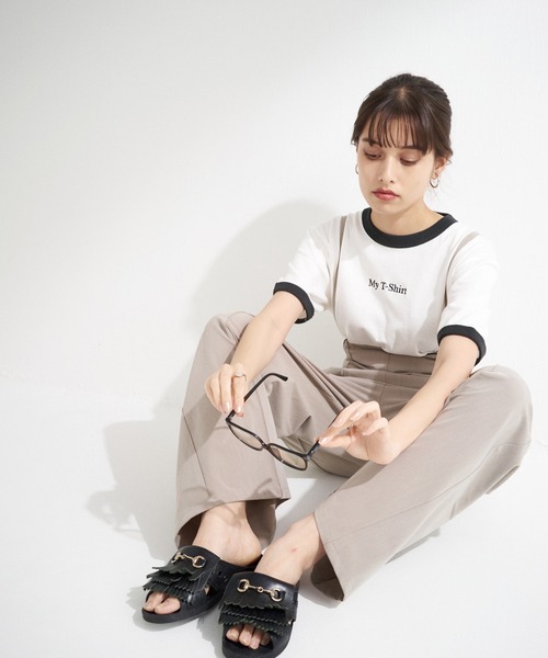 SCREEN STARS（スクリーンスターズ）の「別注 ロゴ刺繍 リンガーTEE（Tシャツ/カットソー・レディース・グリーン/バーガンディー/スミクロ・S/M/L/XL）」の14枚目の写真