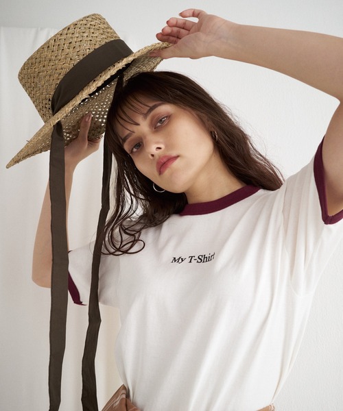 SCREEN STARS（スクリーンスターズ）の「別注 ロゴ刺繍 リンガーTEE（Tシャツ/カットソー・レディース・グリーン/バーガンディー/スミクロ・S/M/L/XL）」の19枚目の写真