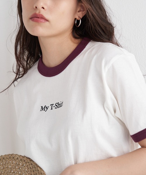 SCREEN STARS（スクリーンスターズ）の「別注 ロゴ刺繍 リンガーTEE（Tシャツ/カットソー・レディース・グリーン/バーガンディー/スミクロ・S/M/L/XL）」の22枚目の写真