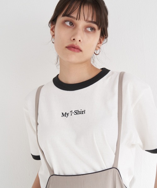 SCREEN STARS（スクリーンスターズ）の「別注 ロゴ刺繍 リンガーTEE（Tシャツ/カットソー・レディース・グリーン/バーガンディー/スミクロ・S/M/L/XL）」の5枚目の写真