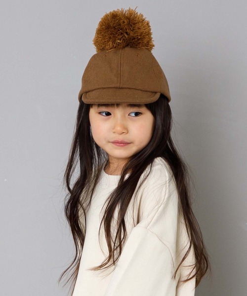 MAKE YOUR DAY（メイクユアデイ）の「梵天キャップ（キャップ・キッズ・ブラック/キャメル/ベージュ/カーキ・XS/S/M/L）」の7枚目の写真