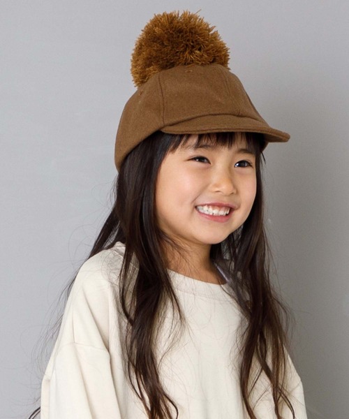 MAKE YOUR DAY（メイクユアデイ）の「梵天キャップ（キャップ・キッズ・ブラック/キャメル/ベージュ/カーキ・XS/S/M/L）」の10枚目の写真