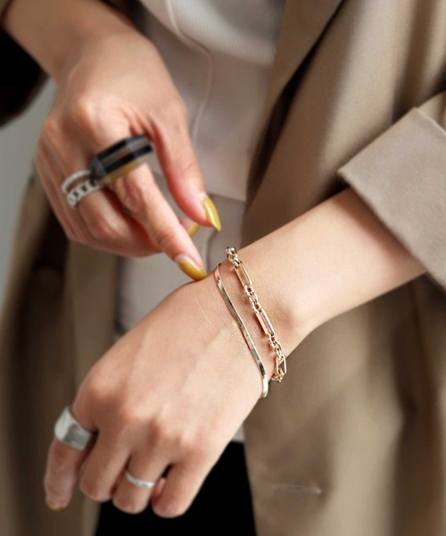 antiqua（アンティカ）の「2連スネークチェーンブレスレット（ブレスレット・レディース・ゴールド/シルバー・FREE）」の6枚目の写真
