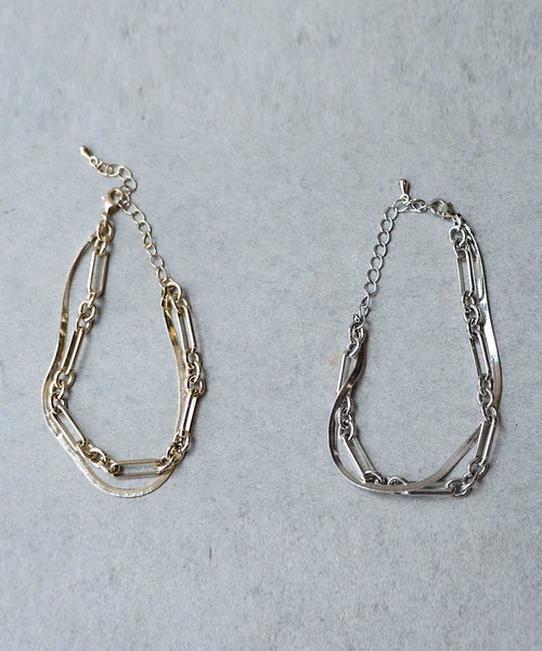 antiqua（アンティカ）の「2連スネークチェーンブレスレット（ブレスレット・レディース・ゴールド/シルバー・FREE）」の7枚目の写真