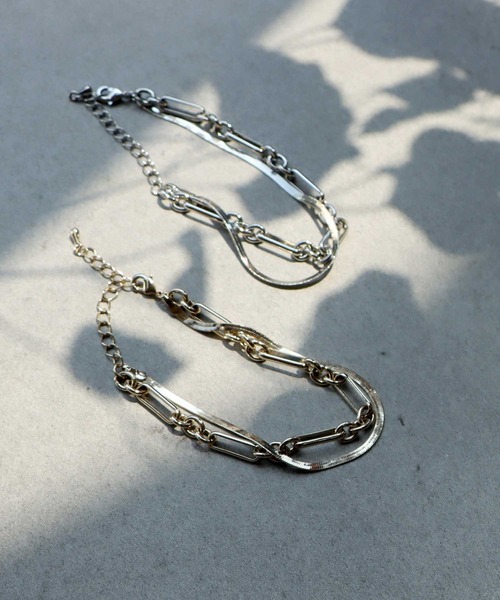antiqua（アンティカ）の「2連スネークチェーンブレスレット（ブレスレット・レディース・ゴールド/シルバー・FREE）」の9枚目の写真