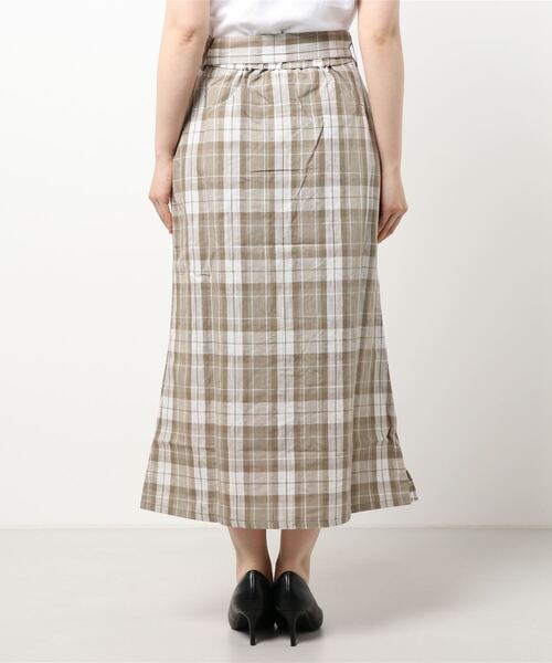 flower（フラワー）の「ムードチェックスカート（スカート・レディース・ベージュ/ブラウン・FREE）」の10枚目の写真