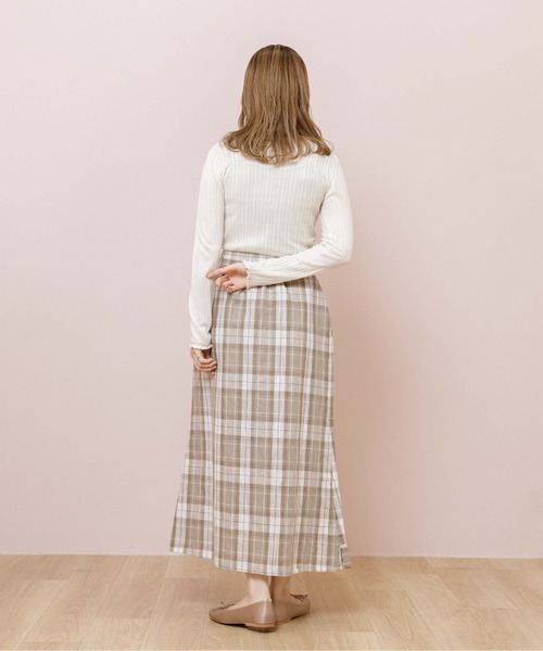 flower（フラワー）の「ムードチェックスカート（スカート・レディース・ベージュ/ブラウン・FREE）」の11枚目の写真