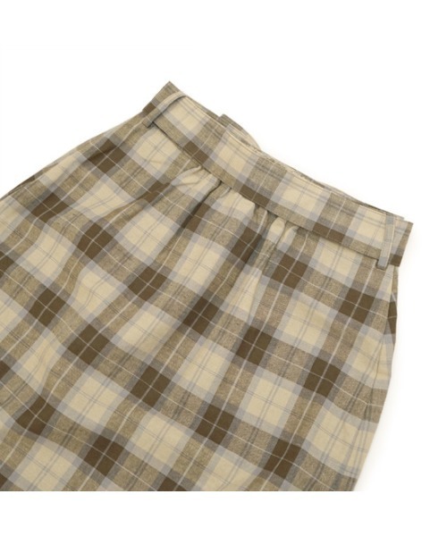 flower（フラワー）の「ムードチェックスカート（スカート・レディース・ベージュ/ブラウン・FREE）」の16枚目の写真