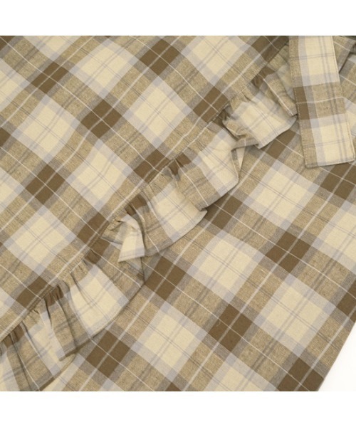 flower（フラワー）の「ムードチェックスカート（スカート・レディース・ベージュ/ブラウン・FREE）」の17枚目の写真