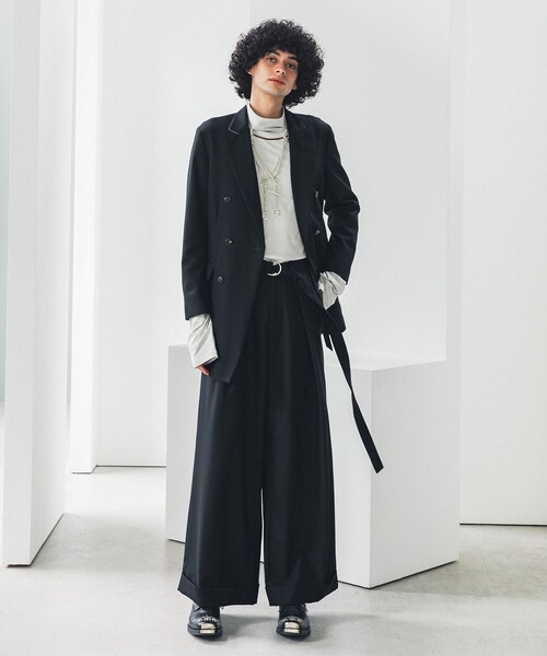 LiNoH（リノー）の「ジェットブラック ベルテッドジャケット/JET BLACK BELTED JACKET（テーラードジャケット・メンズ・ブラック・2/1）」の7枚目の写真