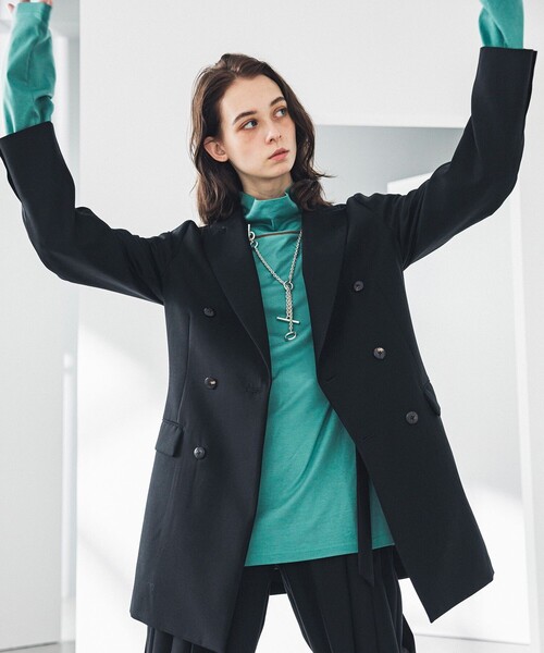 LiNoH（リノー）の「ジェットブラック ベルテッドジャケット/JET BLACK