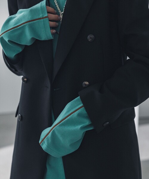 LiNoH（リノー）の「ジェットブラック ベルテッドジャケット/JET BLACK BELTED JACKET（テーラードジャケット・メンズ・ブラック・2/1）」の4枚目の写真