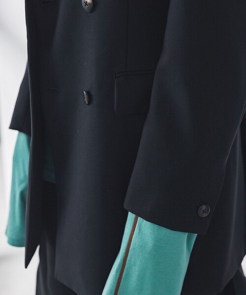 LiNoH（リノー）の「ジェットブラック ベルテッドジャケット/JET BLACK BELTED JACKET（テーラードジャケット・メンズ・ブラック・2/1）」の8枚目の写真