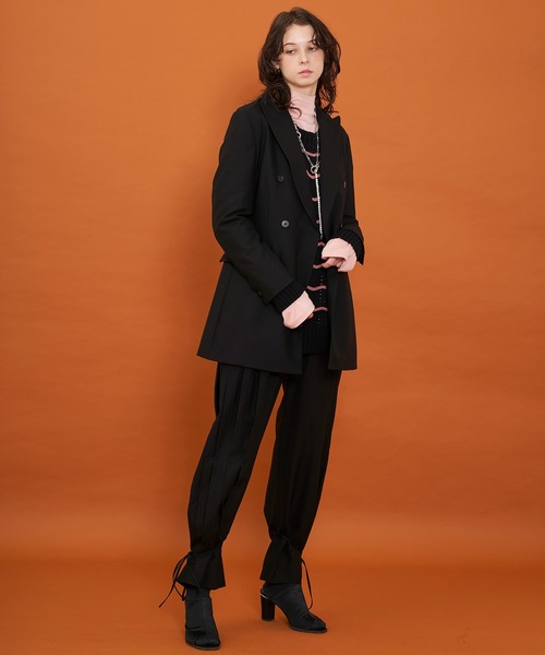 ジャケット・アウター linoh JET BLACK BELTED JACKET COTTON/LINEN DUNGAREE BELTED JACKET(S Black): S'YTE｜THE