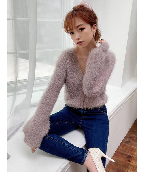 RESEXXY（リゼクシー）の「シャギーニットカーディガン（カーディガン/ボレロ・レディース・ホワイト/ブラック/ラベンダー/ベージュ・FREE）」の22枚目の写真