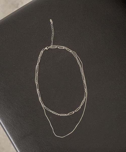 RASVOA（ラスボア）の「ロングナローダブルチェーンネックレス（ネックレス・レディース・シルバー・FREE）」の2枚目の写真