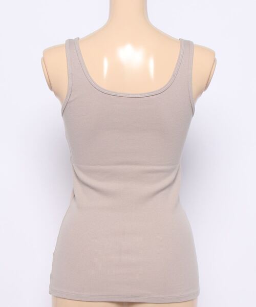 SHENERY（シーナリー）の「リブタンクトップ（タンクトップ・レディース・グレー/オフホワイト/モカ・FREE）」の7枚目の写真