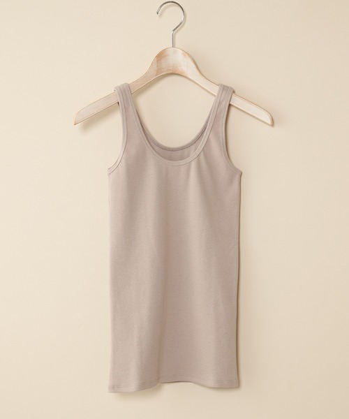 SHENERY（シーナリー）の「リブタンクトップ（タンクトップ・レディース・グレー/オフホワイト/モカ・FREE）」の3枚目の写真